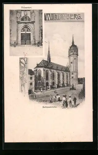 AK Wittenberg, Schlosskirche, Thesentor