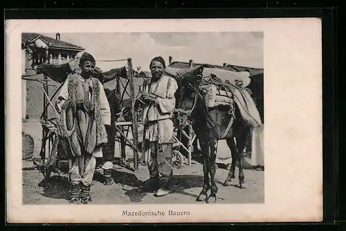 AK Mazedonische Bauern mit Pferd