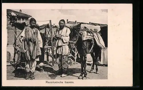 AK Mazedonische Bauern mit Pferd