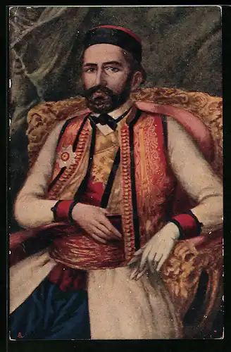Künstler-AK Montenegro, Pietro II. Petrovitch-Niegosch, Vescovo-Sovrano 1813-1851