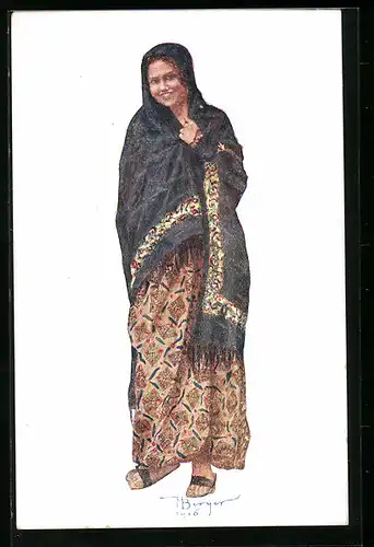 AK Junge Jugoslawin in traditioneller Kleidung
