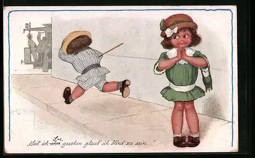 Künstler-AK H.S.B.: Seit ich ihn gesehen glaub` ich blind zu sein ...