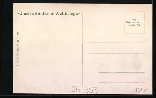 Künstler-AK M.H.S.: Grosser Sieg über die Russen!, Kinder mit Spielzeugsoldaten und Fahnen am Tisch