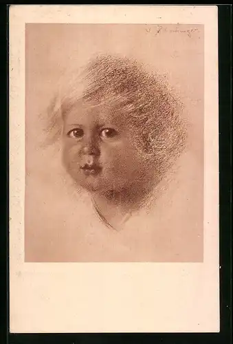 Künstler-AK Walter Schachinger: Kind mit zerzaustem Haar