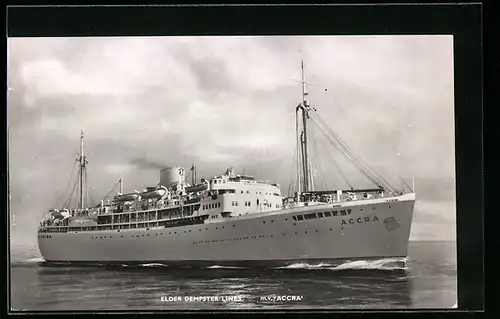 AK Passagierschiff M.V. Accra, unterwegs für die Elder Dempster Line