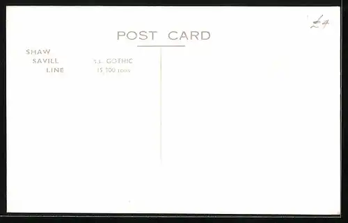 AK Passagierschiff SS Gothic