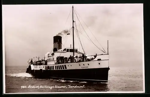 AK Fährschiff Sandown auf hoher See, British Railways Steamer