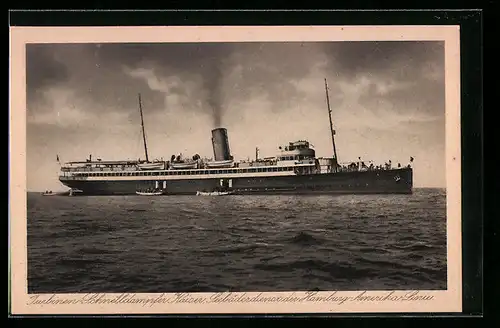 AK Turbinen Schnelldampfer Kaiser, Seebäderdienst der Hamburg-Amerika Linie, Passagierschiff