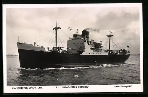 AK Handelsschiff SS Manchester Pioneer in Fahrt, Manchester Liners Ltd.