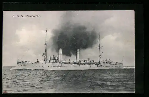 AK Kriegsschiff S.M.S. Frauenlob in Fahrt