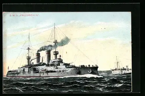 AK Kriegsschiff SMS Friedrich III