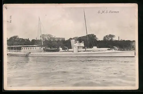 AK Kriegsschiff SMS Carmen