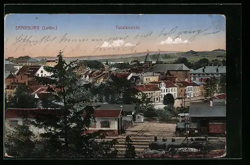 AK Saarburg /Lothr., Totalansicht mit Umland