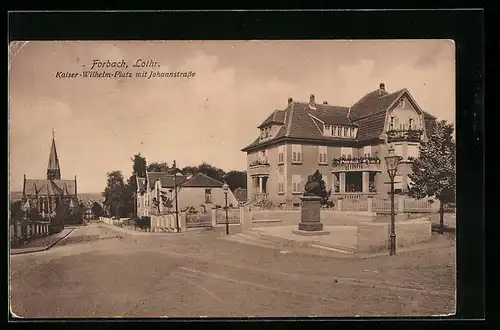 AK Forbach /Lothr., Kaiser-Wilhelm-Platz mit Johannstrasse