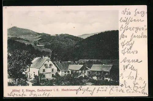 AK Eschelmer i. E.-Hachimette, Hotel E. Simon