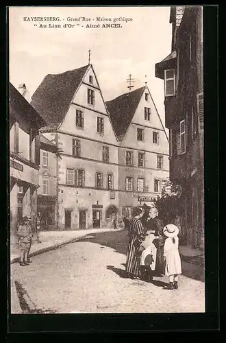 AK Kaysersberg, Grand`Rue, Maison gothique, Au Lion d`Or, Aime Angel