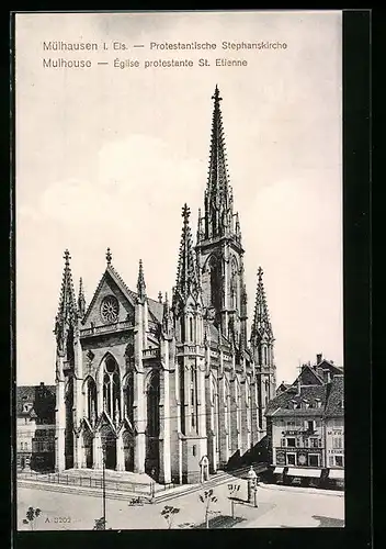 AK Mülhausen i. Els., Protestantische Stephanskirche