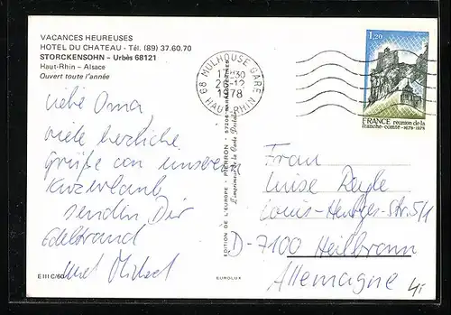 AK Storckensohn, Hotel du Chateau