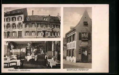 AK Freiburg i. Breisgau, Gasthaus Peterhof, Peterstrasse 2, Innenansicht, Eingang