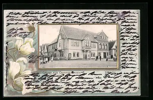 Präge-AK Obernkirchen, Gasthaus Ratskeller, Passepartout