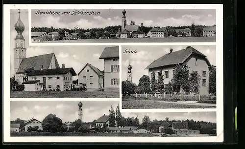 AK Feldkirchen, Teilansicht, Kirche, Schule