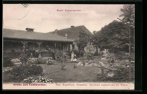 AK Lemwerder, Gasthaus Maass` Sommergarten