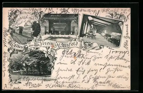 AK Hersfeld, Verein Hersfeld, Innenansichten Grosser Saal und Lese- & Spielzimmer