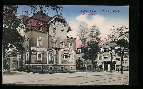 AK Dresden-Weisser Hirsch, Gemeindeamt in der Bautzner Strasse