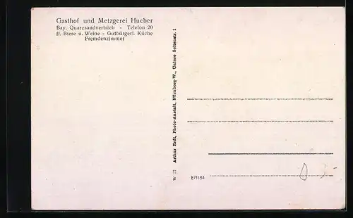 AK Pleinfeld /Mtfr., Gasthof und Metzgerei Hueber, Gasthaus Terrassenkeller, Teilansicht