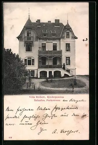 AK Bad Salzuflen, Villa Rothert, Kinderpension, Parkstrasse