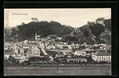 AK Riedenburg, Ortsansicht aus der Vogelschau