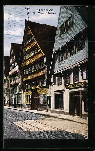 AK Osnabrück, Altes Haus und Gaststätte Peter Henseler an der Bierstrasse