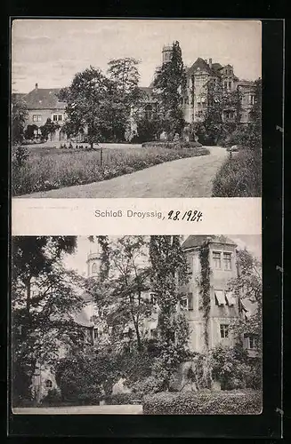 AK Droyssig, Weg zum Schloss Droyssig, Garten