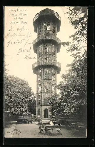 AK Löbau i. Sa., König-Friedrich-August-Turm auf dem Löbauer Berg