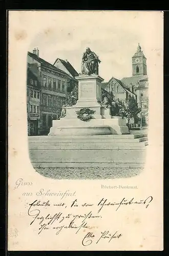 AK Schweinfurt, Rückert-Denkmal