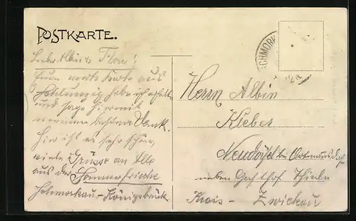 AK Schmorkau, Schloss, Teich, Kirche