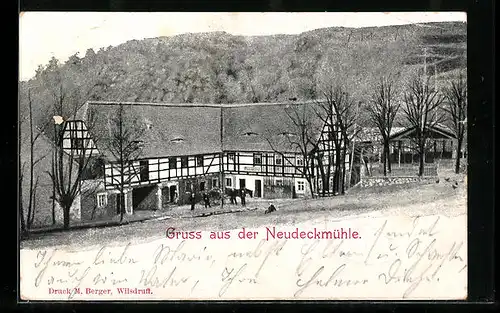 AK Wilsdruff, Totalansicht Gasthaus Neudeckmühle