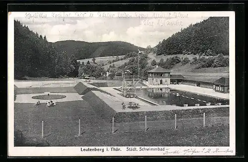 AK Leutenberg i. Thür., Partie am Städt. Schwimmbad