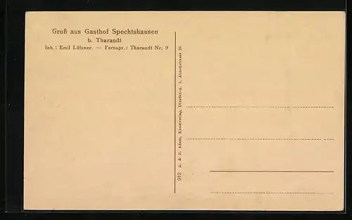 AK Spechtshausen b. Tharandt, Blick auf Gasthof Spechtshausen