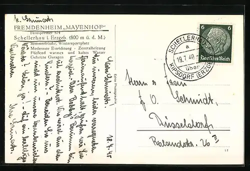 AK Schellerhau i. Erzgeb., Fremdenheim Mayenhof