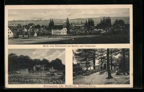 AK Benthe, Ortsansicht und Restaurant Chr. Rehbock, Benther-Berg
