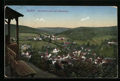 AK Ruhla, Kurhausstrasse mit Engestieg