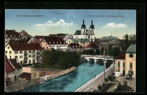 AK Donaueschingen, Partie be der Schützenbrücke