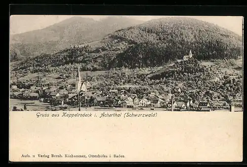 AK Kappelrodeck i. Acherthal /Schwarzwald, Teilansicht mit Kirche