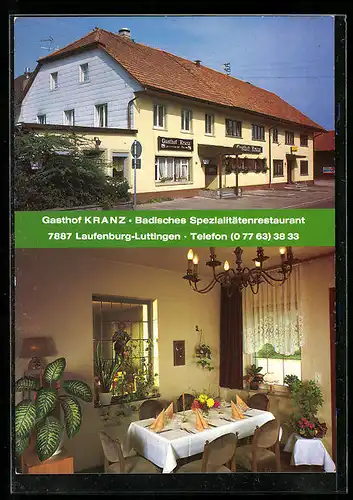 AK Laufenburg-Luttingen, Gasthof Kranz, Innen- und Aussenansicht