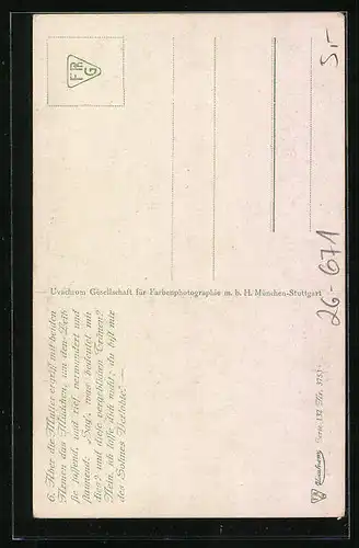 Künstler-AK Felix Elssner: Hermann und Dorothea v. Goethe, weinende Frau wird von der Schwiegermutter in spe umfasst