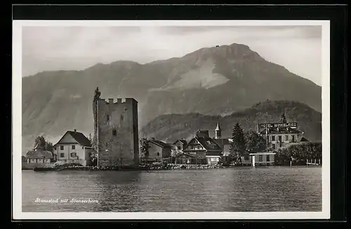 AK Stansstad, Hotel Winkelried und Stanserhorn, Turm