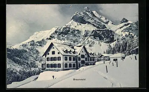 AK Braunwald, Ortsansicht im Winter