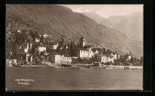 AK Brissago, Teilansicht des Ortes am Lago Maggiore