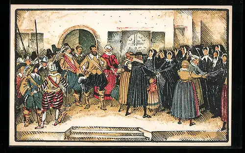 Künstler-AK Basel, Wettstein und Riehen Festspiel 1923, 400jährige Vereinigungsfeier von Riehen und Basel